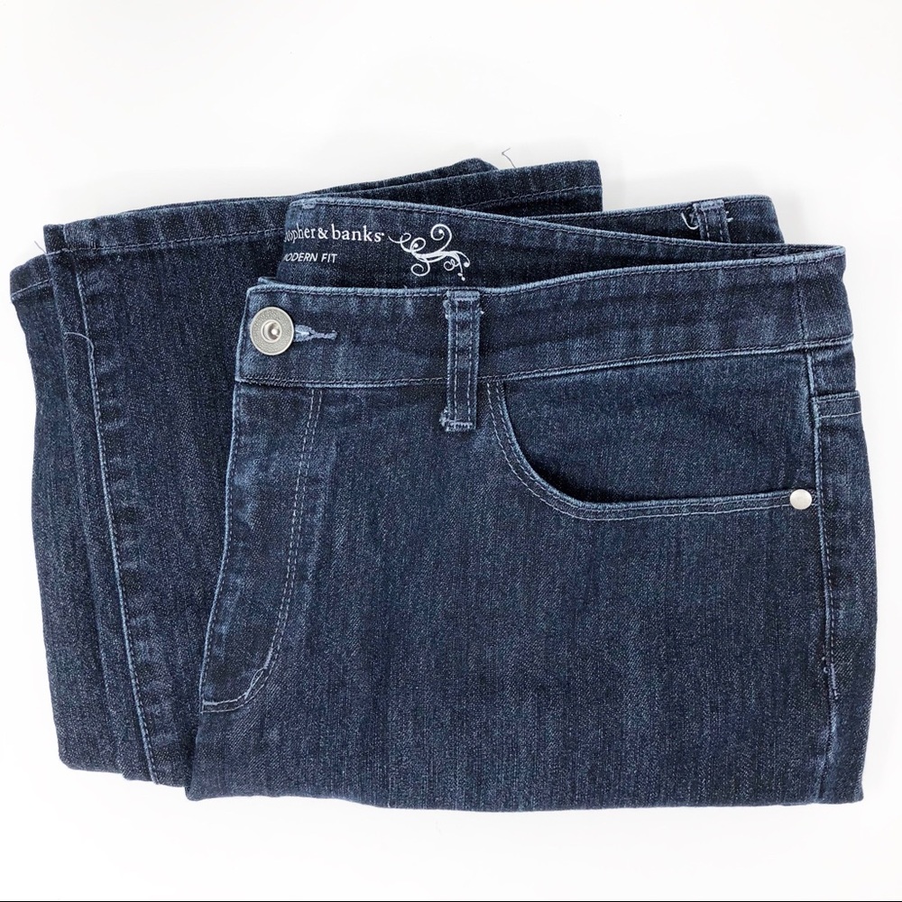 Christopher & Banks Med-Dark Wash “Modern Fit” 16S